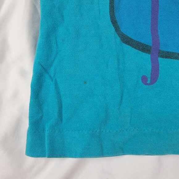 Vintage Levis Big Jean Kids Small Graphic Tee Shirt Turquoise School Casual - Picture 6 of 10